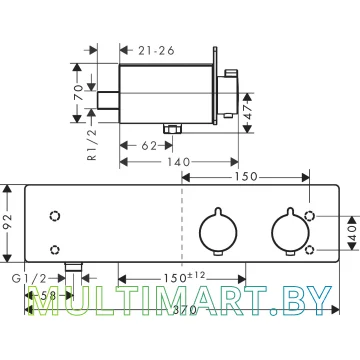 Смеситель Hansgrohe ShowerTablet 350 13102400 (белый/хром) картинка 3